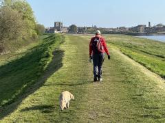 Walking back up the western bank of the River Great Ouse towards West Lynn
